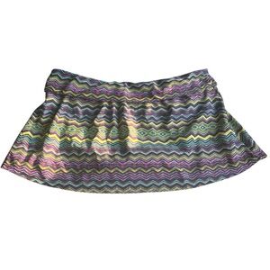 Athleta Foldover Patterned Swim Skirt Bottoms Medium